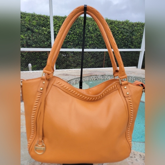 Lodis Texas Leather Sutton Tote/crossbody In Nectarine - Picture 1 of 16